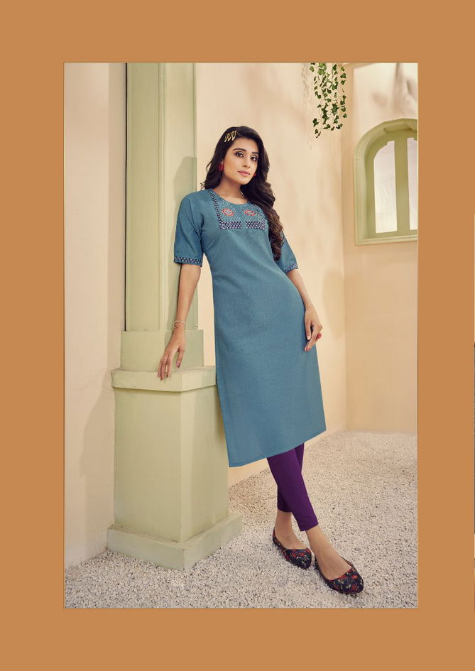 Riya Aarohi 2 New Designer Ethnic Wear Cotton Embroidery Kurti Collection